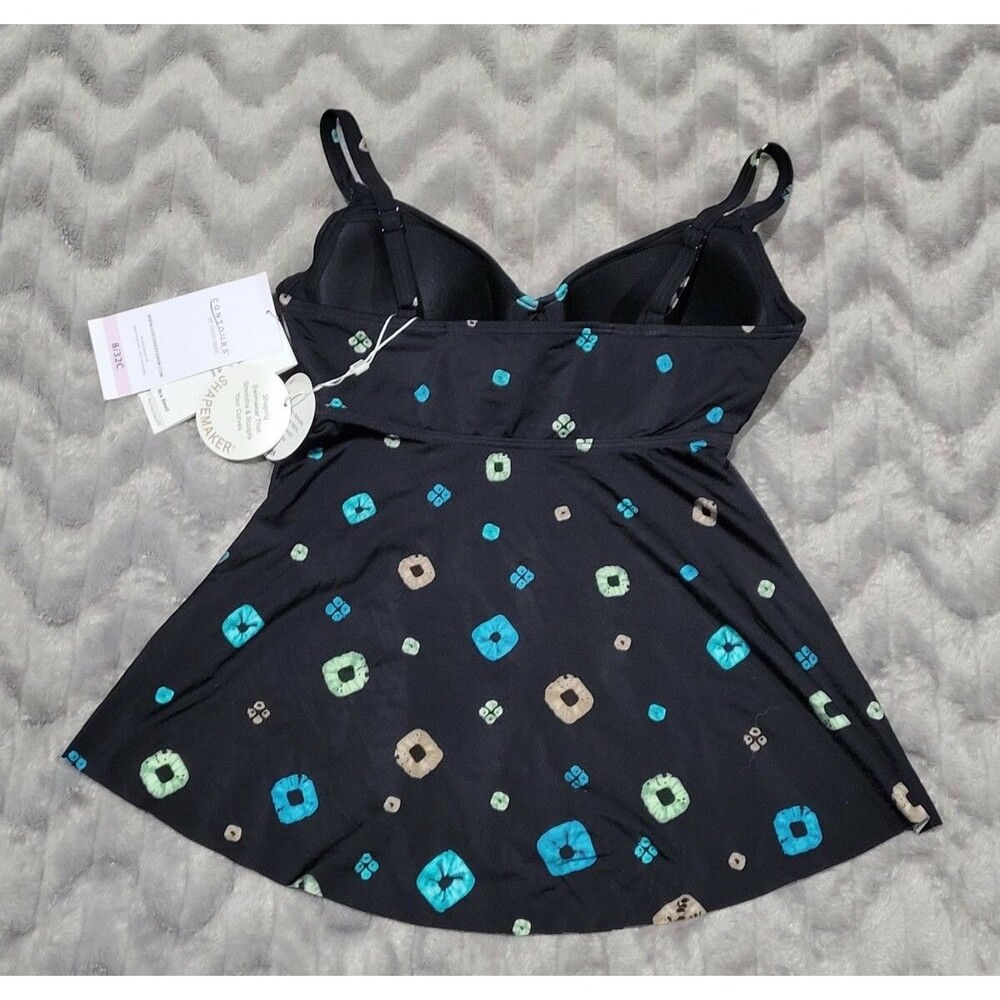 Coco Reef Shapemaker Contours Womens Size 8/32C Black Geometric Tankini Swimsuit - Picture 6 of 6